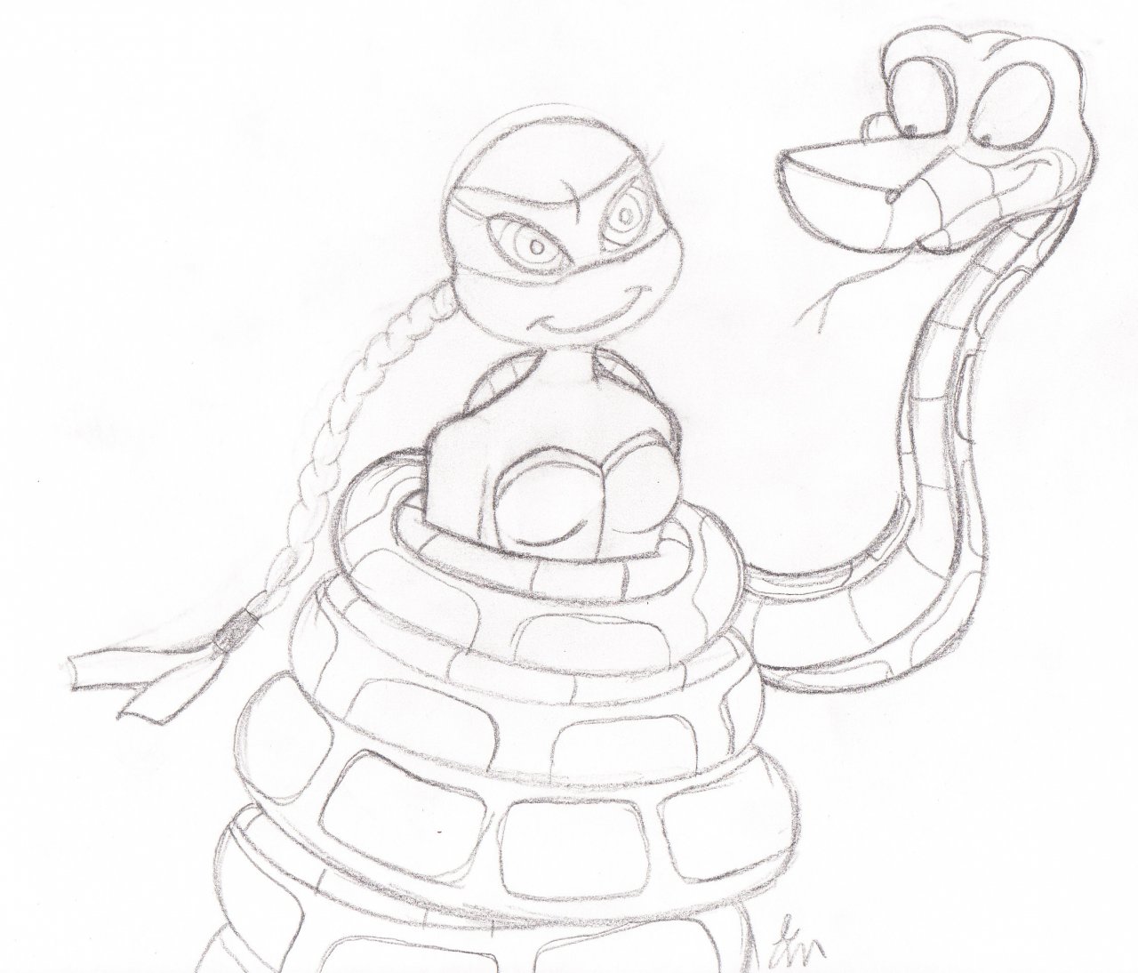 Kaa meets venus sketch by gnnnn