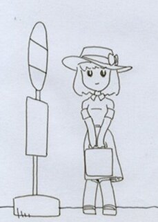 At the bus stop anime