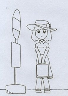 At the bus stop anime