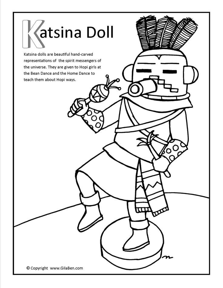 Kachina doll coloring pages