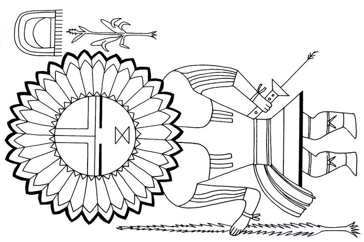 A sun kachina from the hopi indians printable coloring book page designs coloring books pattern coloring pages coloring pages