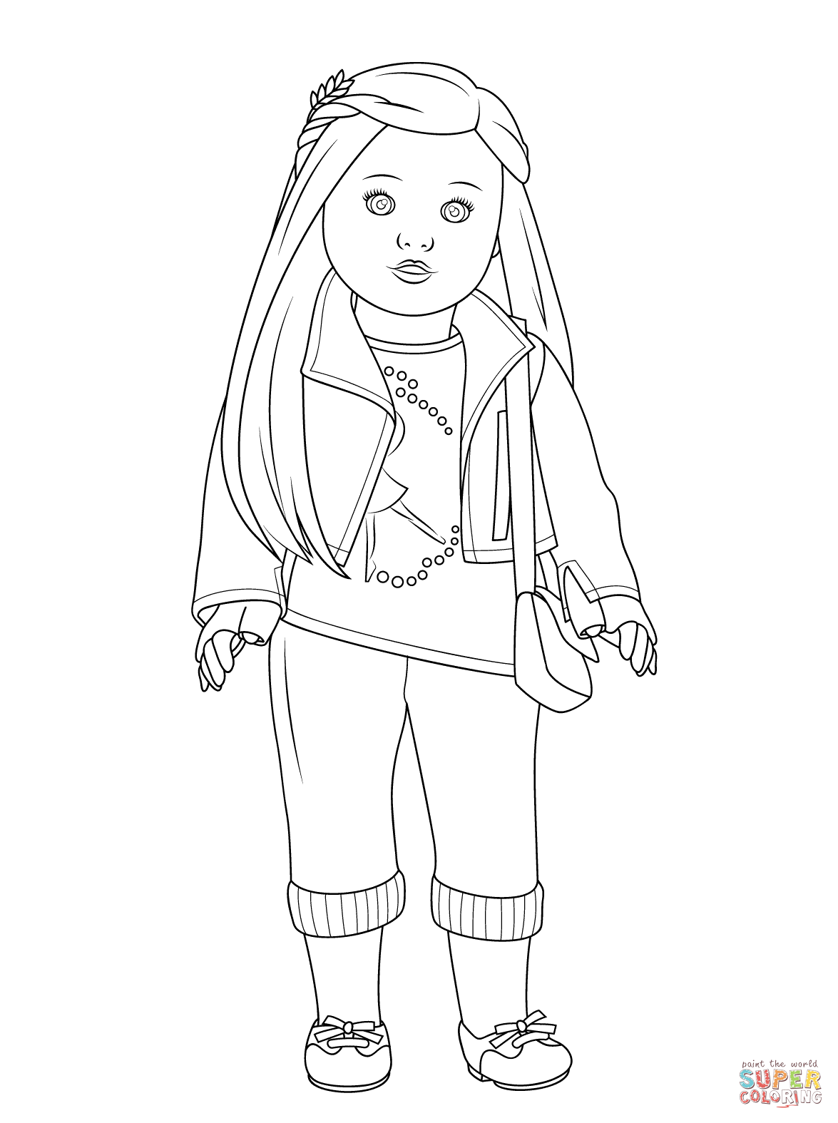 American girl isabelle doll coloring page free printable coloring pages