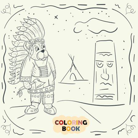 Native american coloring book stock vector illustration and royalty free native american coloring book clipart