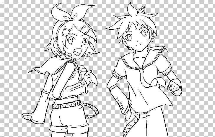 Colouring pages coloring book kagamine rinlen hatsune miku vocaloid png clipart angle arm artwork black