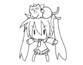 Chibi rin kagamine coloring page