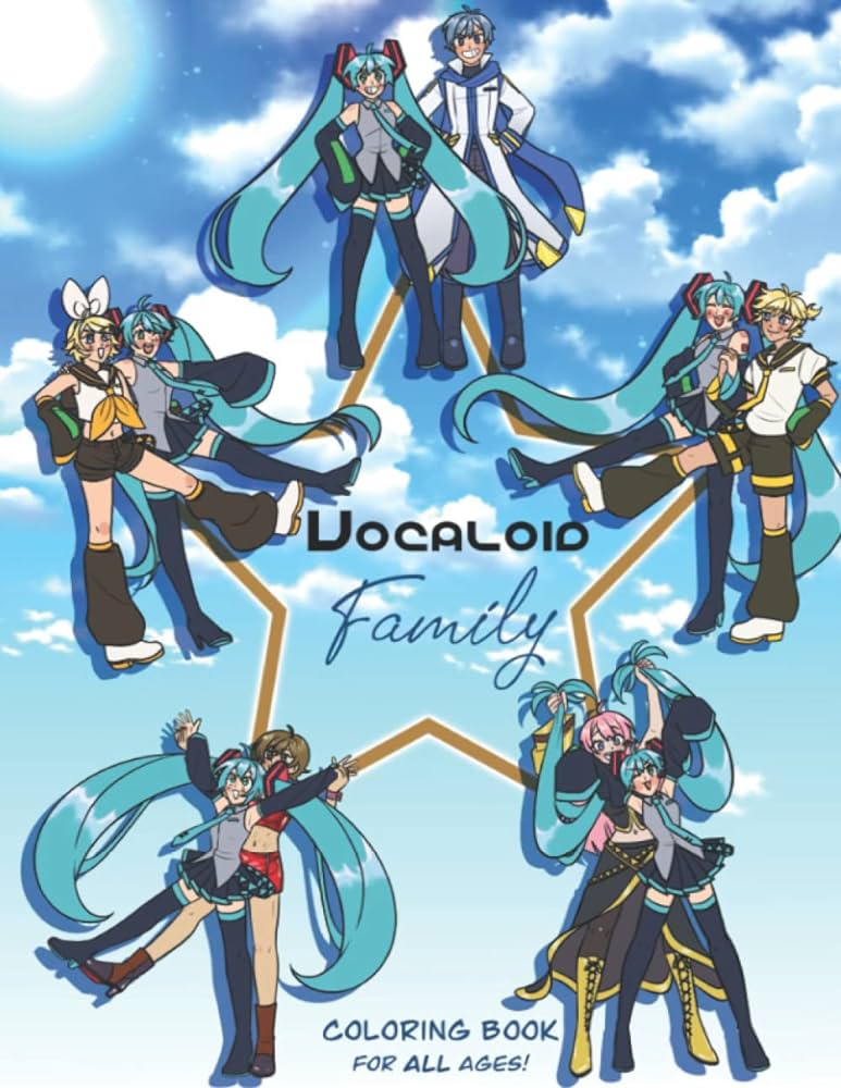 Voloid family anime coloring book for kids teens and young adults relaxing simple anime girl chibi coloring books for all ages m victoria books