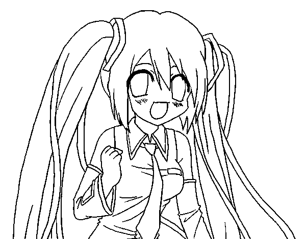 Miku hatsune vocaloid coloring page