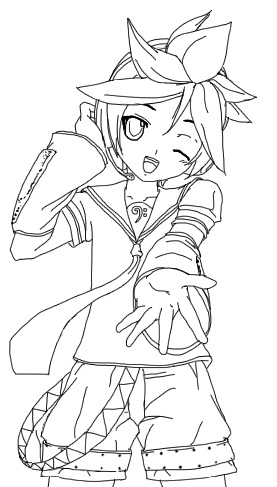 Len kagamine lineart by legendoffullmetal on