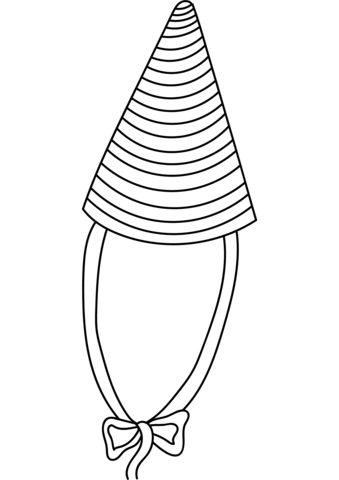 Oriental peaked hat with strings coloring page free printable coloring pages