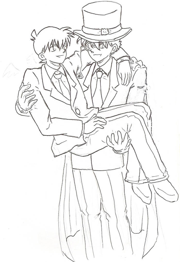 Kaito kid carries shinichi by dancingslinky on