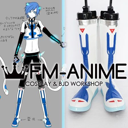 Vocaloid kaito project diva arcade cyber cat cosplay shoes boots game cosplay boots â fm