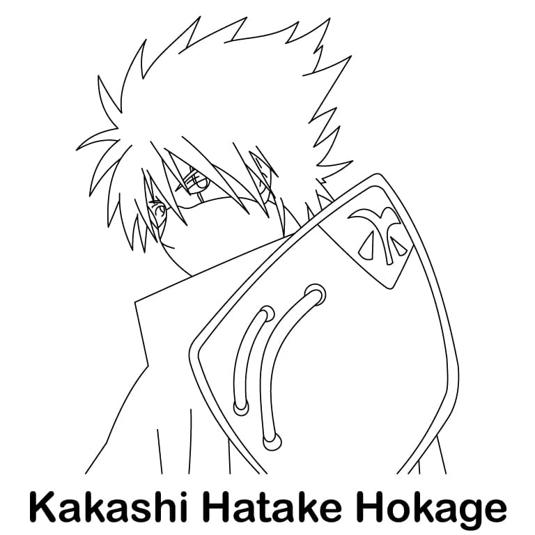 Kakashi hatake hokage coloring page from naruto