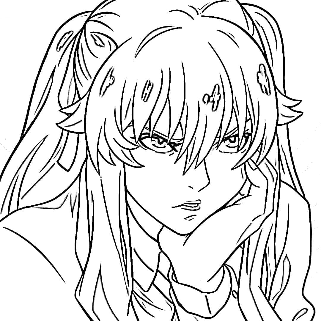 Mary from kakegurui coloring page