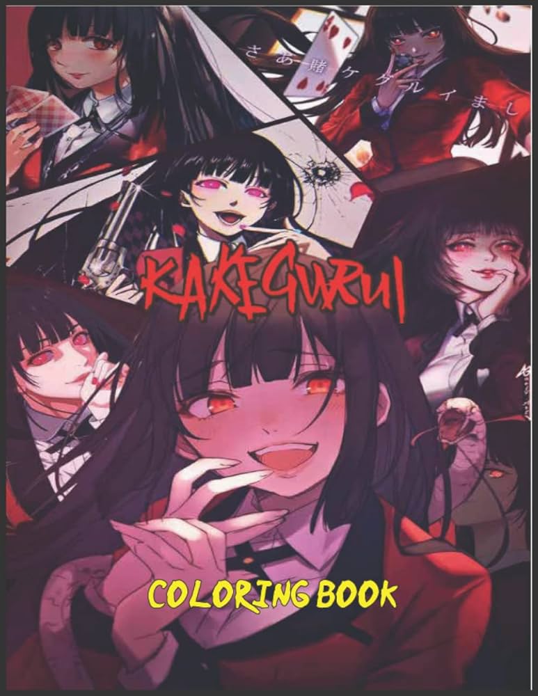 Kakegurui coloring book premium quality images for fans of all ages who love kakegurui relaxation and boosting creativity though kakegurui designs midari anime books