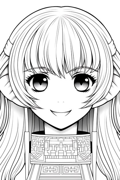 Premium vector kawaii coloring page