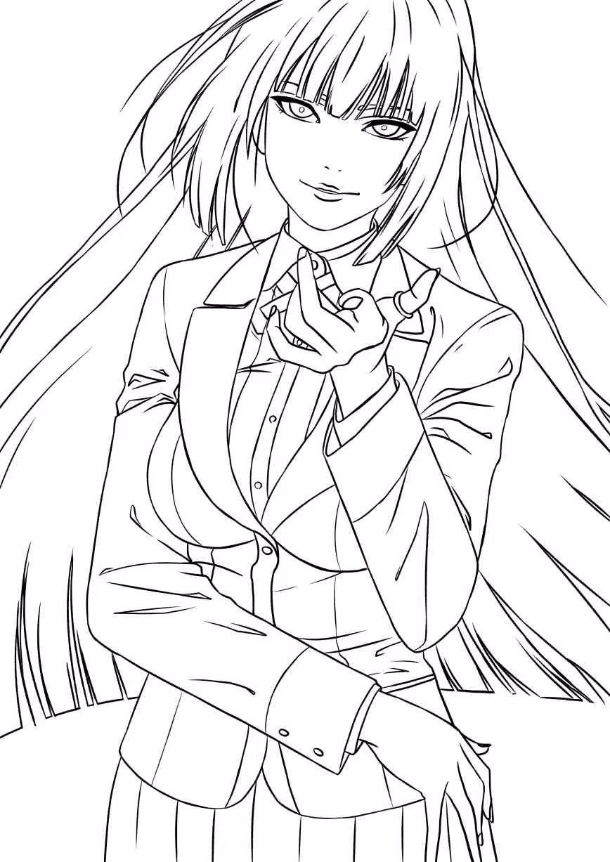 Kakegurui coloring pages printable for free download