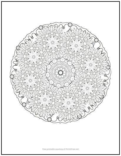 Kaleidoscope mandala coloring page print it free