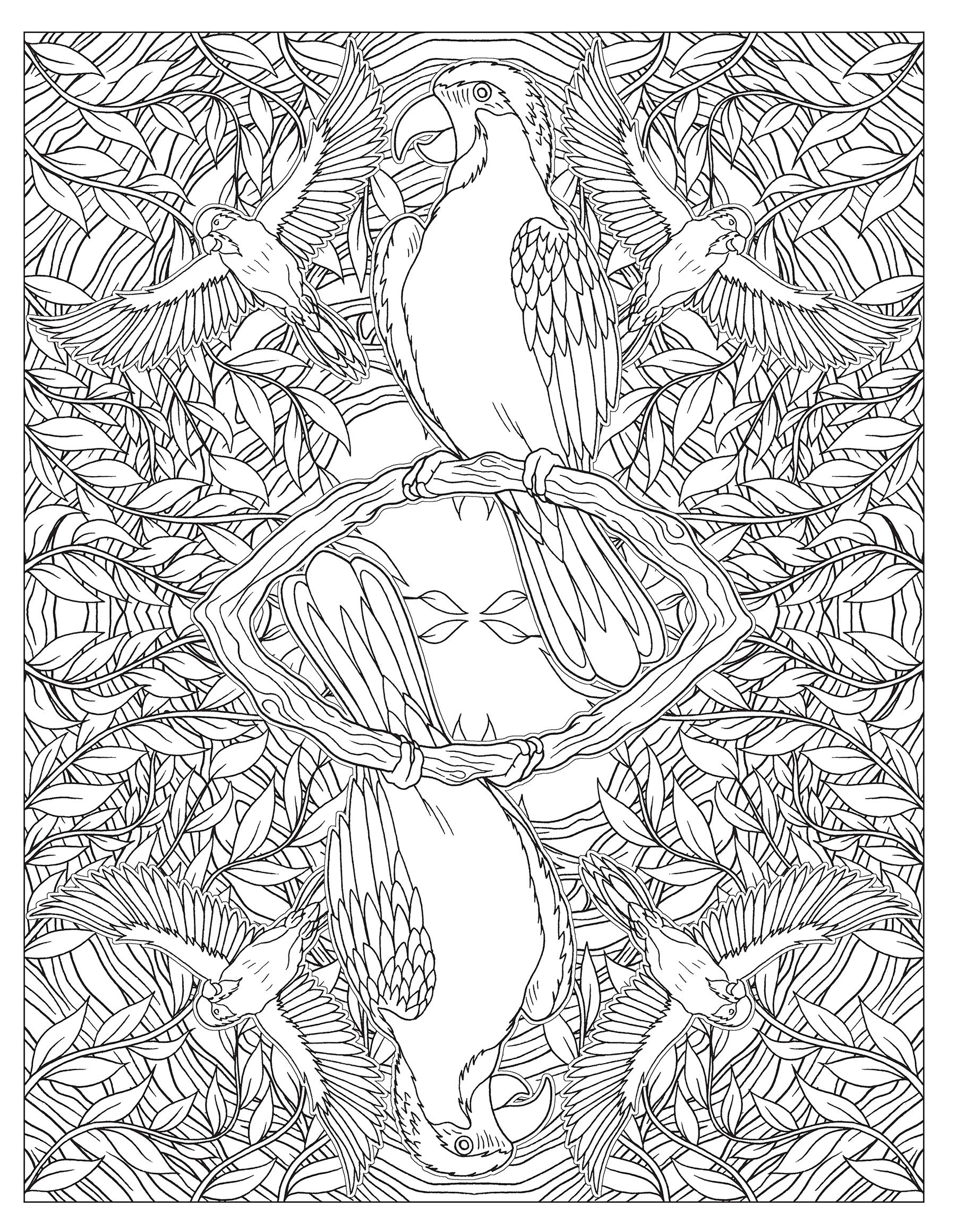 Animal kaleidoscope designs coloring book