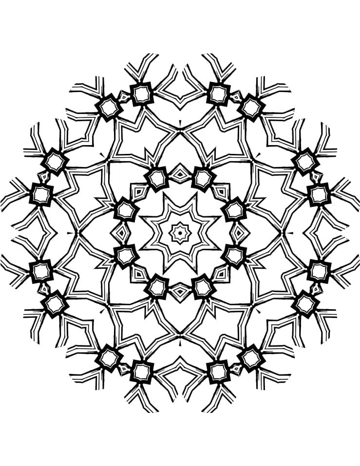 Kaleidoscope mandala coloring page