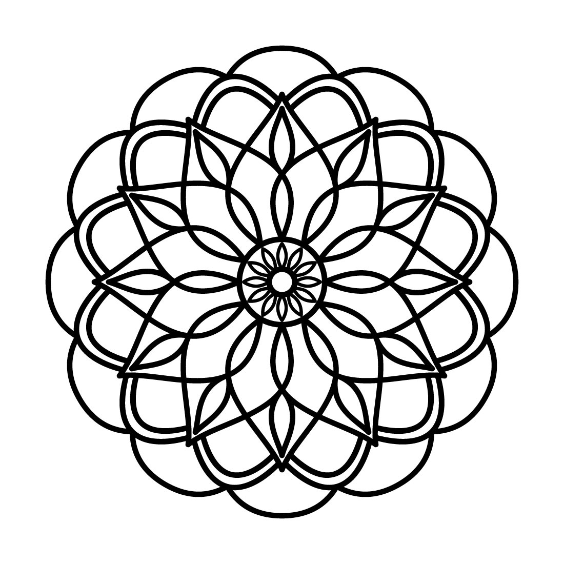Abstract kaleidoscope ornament round geometric mandala coloring book