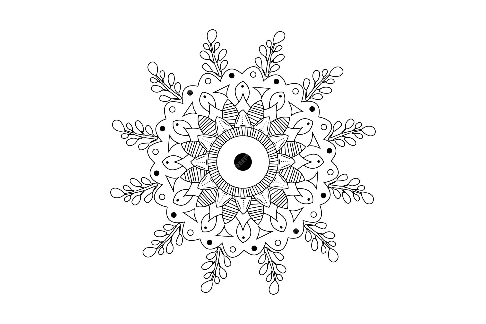 Premium vector simple mandala coloring pageornament round mandala geometric circle element kaleidoscope