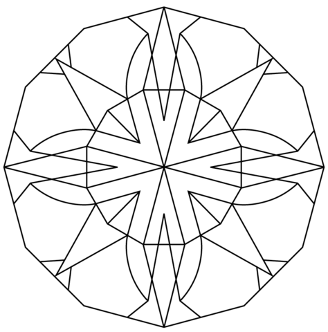 Kaleidoscope design coloring page free printable coloring pages