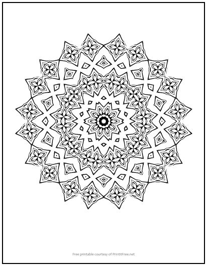 Flower chain mandala coloring page print it free