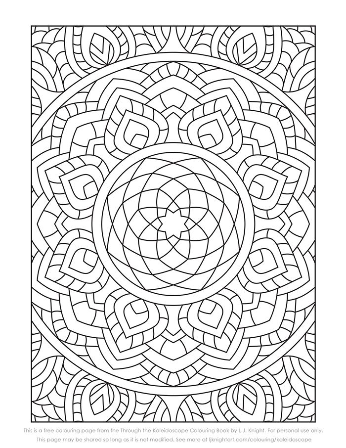 Free kaleidoscope colouring page pattern coloring pages abstract coloring pages geometric coloring pages
