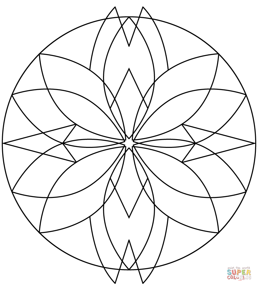 Kaleidoscope coloring page free printable coloring pages
