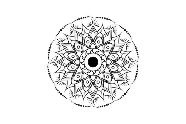 Premium vector simple mandala coloring pageornament round mandala geometric circle element kaleidoscope