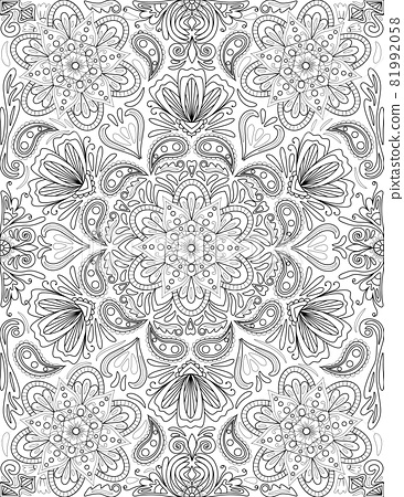 Kaleidoscope symmetrical flowery symbol