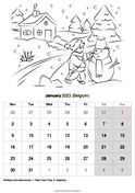 Belgium printable calendars super coloring