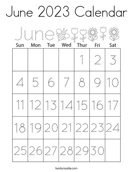 June calend coloring page kids calend coloring pages calend june