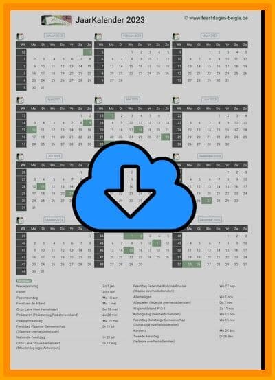Kalenders gratis downloaden en printen feestdagen lgie schoolvakanties
