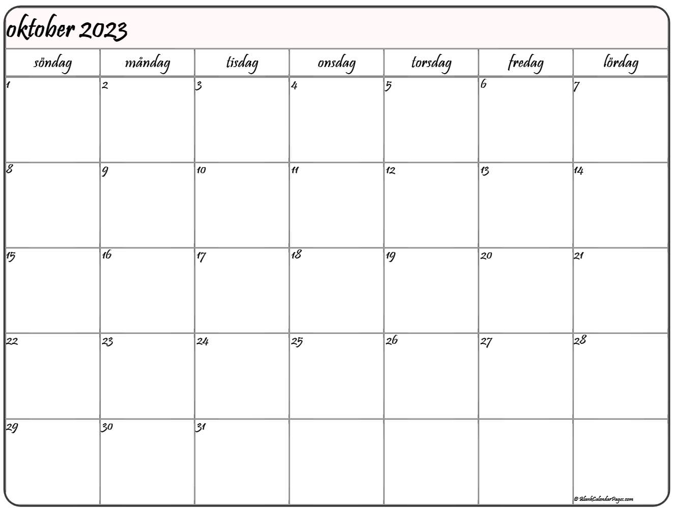 Oktober kalender svenska kalender oktober