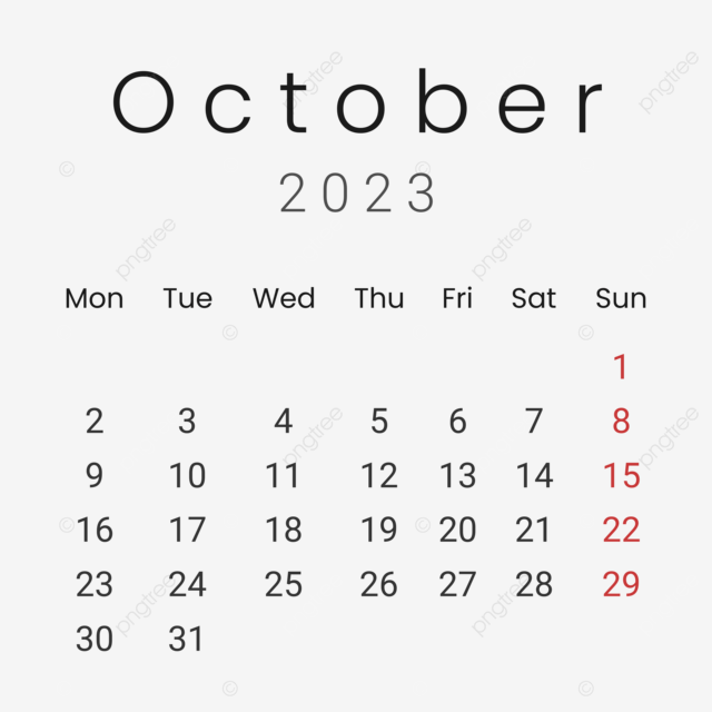 October calendar vector art png simple october calendar without decoration october oktober kalender oktober png image for free download