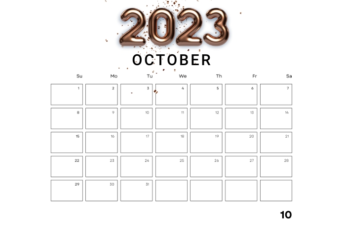 October calendar template