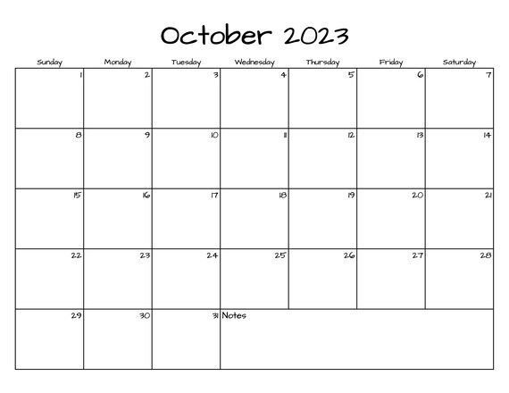 October calendar october printable calendar simple calendar instant download pdf printable minimalist basic