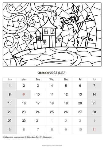 October calendar