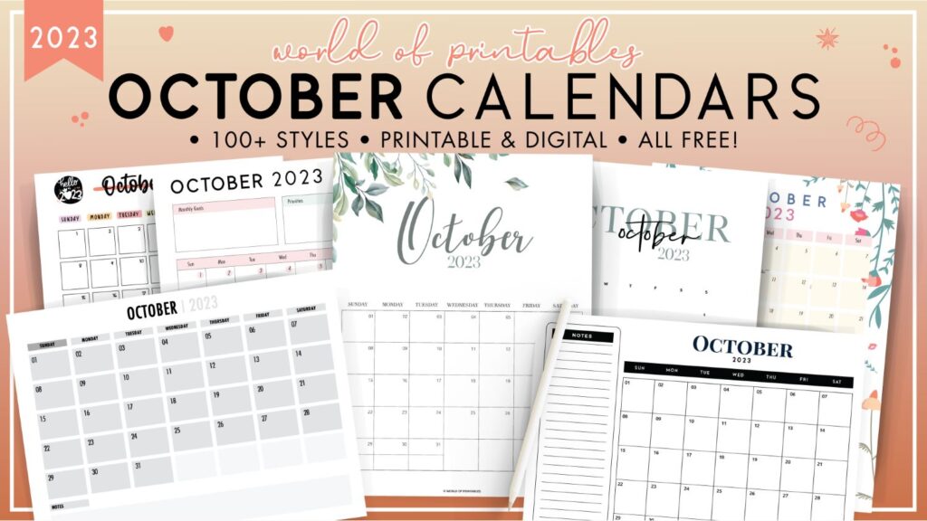 October calendars styles