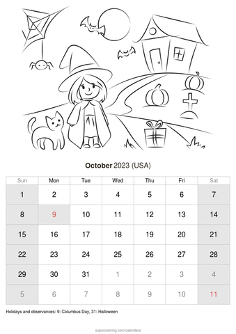 October calendar