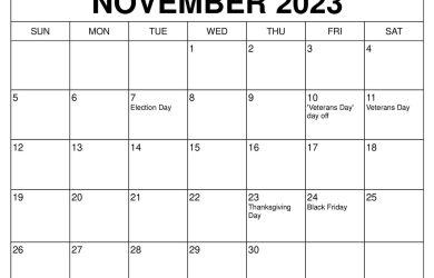Free printable monthly calendars
