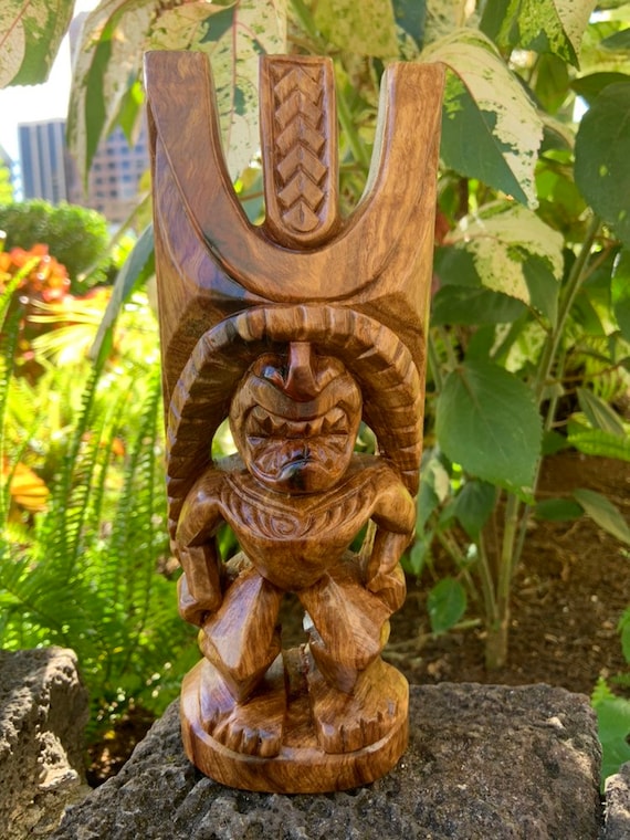 Tikis ku god of protection tiki man tiki scuptures tiki gods hawaiian tikis woodcarving tikis art made in hawaii