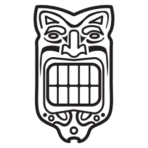 Hawaiian tiki mask template coloring page sketch coloring page tiki mask tiki totem coloring pages