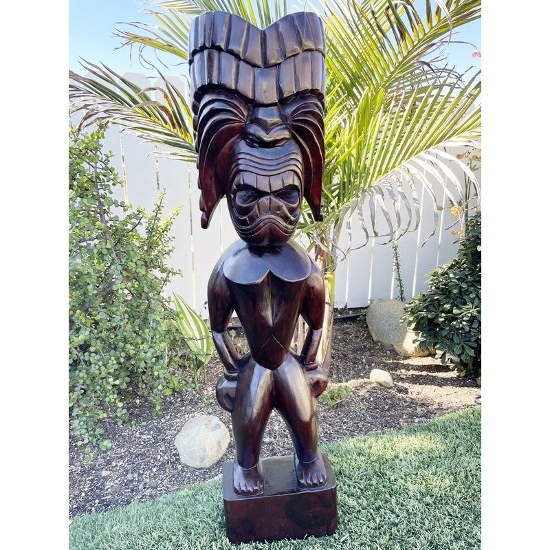 Ku traditional hawaiian tiki stained
