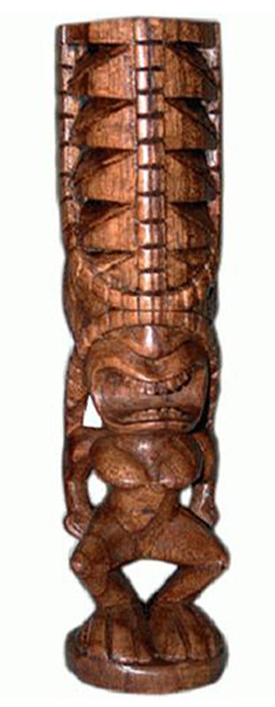 Hand carved wood hawaiian kane tiki statue home kitchen