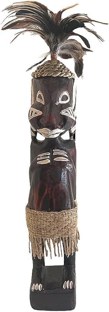 Oma lucky money tiki god hand carved wood art statue african decor large everything else