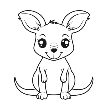 Kangaroo coloring vector art png images free download on