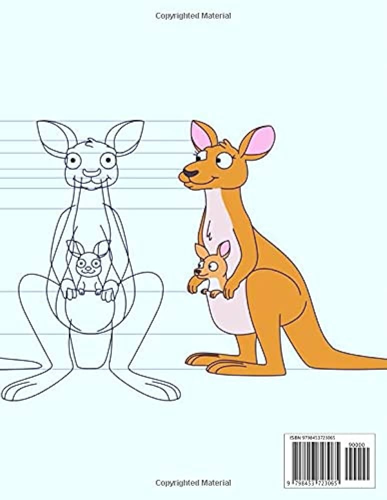 How to draw kangaroos a step by step instruction to draw kangaroo in simple and easy way helirus marlo books