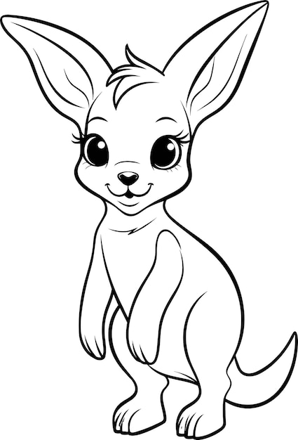 Premium vector kangaroo coloring page for kids vector outline illustration
